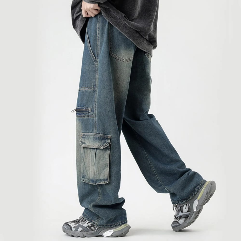 Baggy Cargo Denim Pants For Men Clothing Y2K